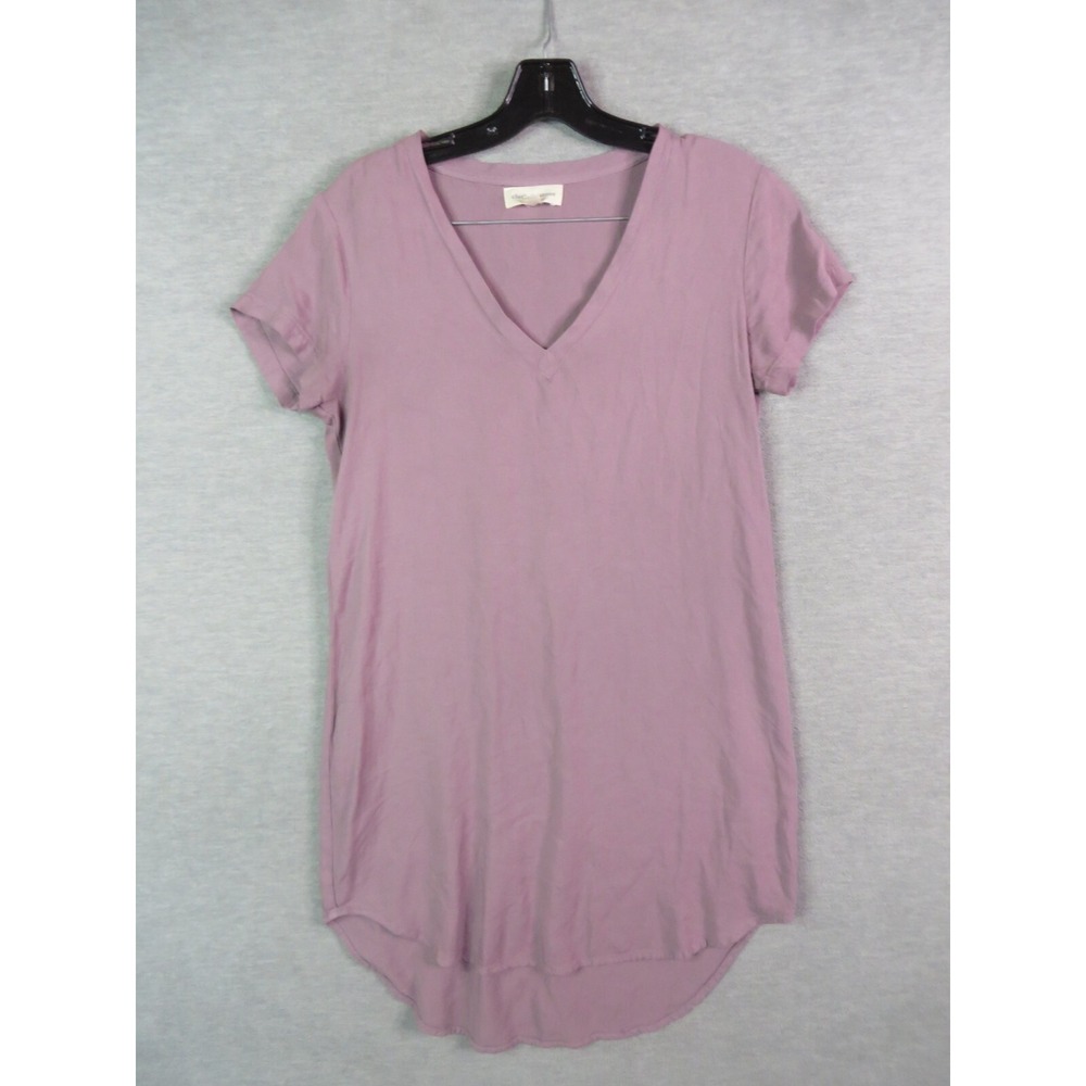 Cloth & Stone Anthropologie‎ Womens Shirt XS Purple Tunic Knit Rayon Coastal